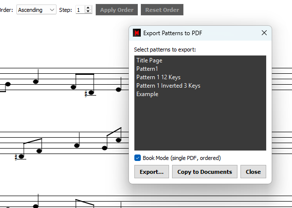 Export to PDF Music Books